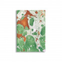 Marbled paper notebook brown, green, white Veronica - Conti Borbone - Front