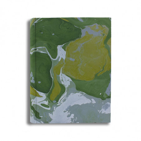 Photo album Foresta in marbled paper green, yellow and white - Conti Borbone - standard