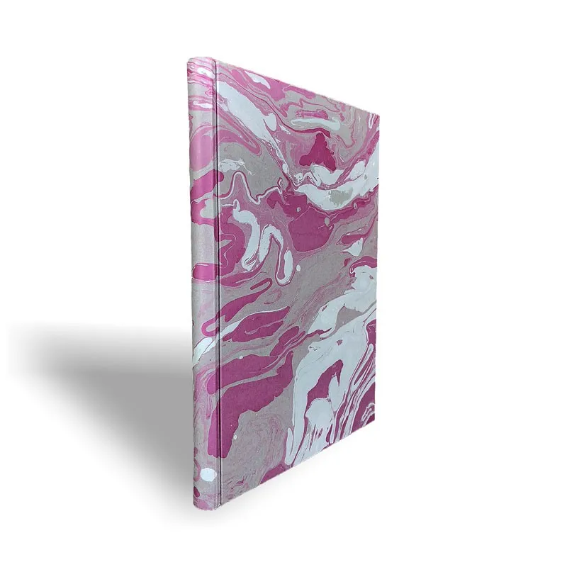 Cahier en papier marbré violet, blanc, gris Violet - Conti Borbone - Spine