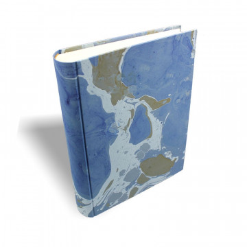 Album foto Isle in carta marmorizzata color blu, verde e bianco - Conti Borbone - standard dorso