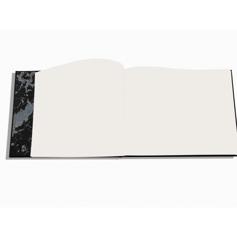 Luxury black saffiano leather guest book - Conti Borbone - white papers