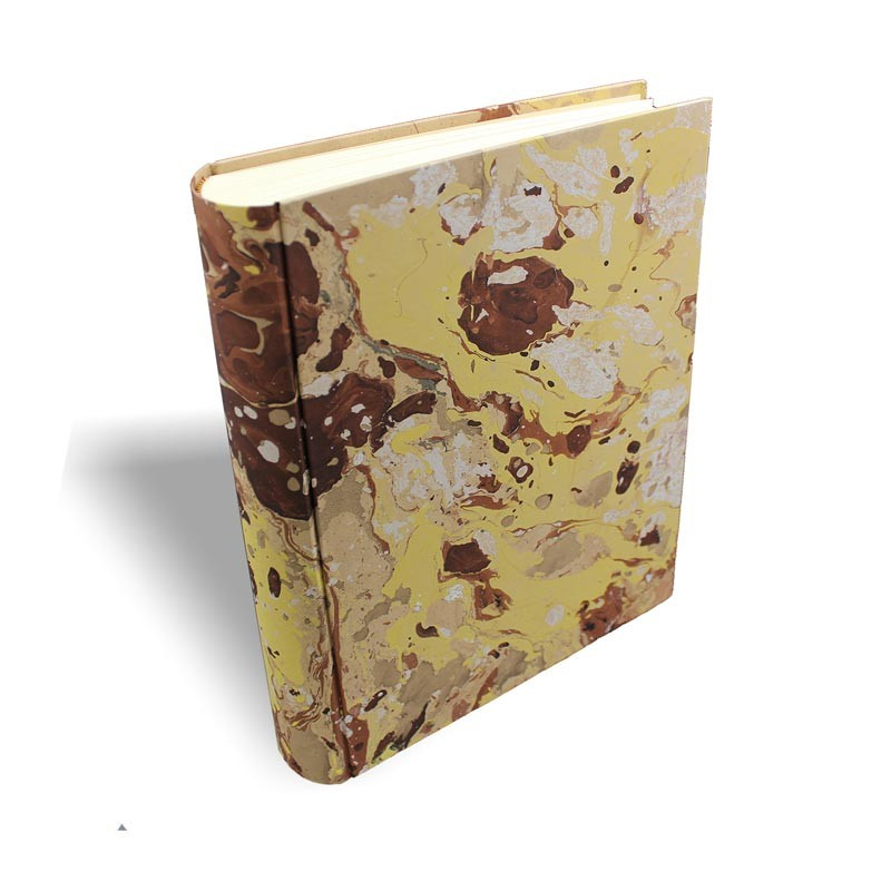 Album foto Jerome in carta marmorizzata color marrone, beige, giallo e bianco - Conti Borbone - standard dorso