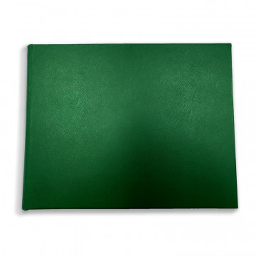 Luxury green saffiano leather guest book Forest - Conti Borbone - front
