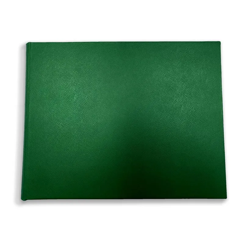 Luxuriöses grünes Saffiano-Leder-Gästebuch Forest - Conti Borbone - Vorderseite