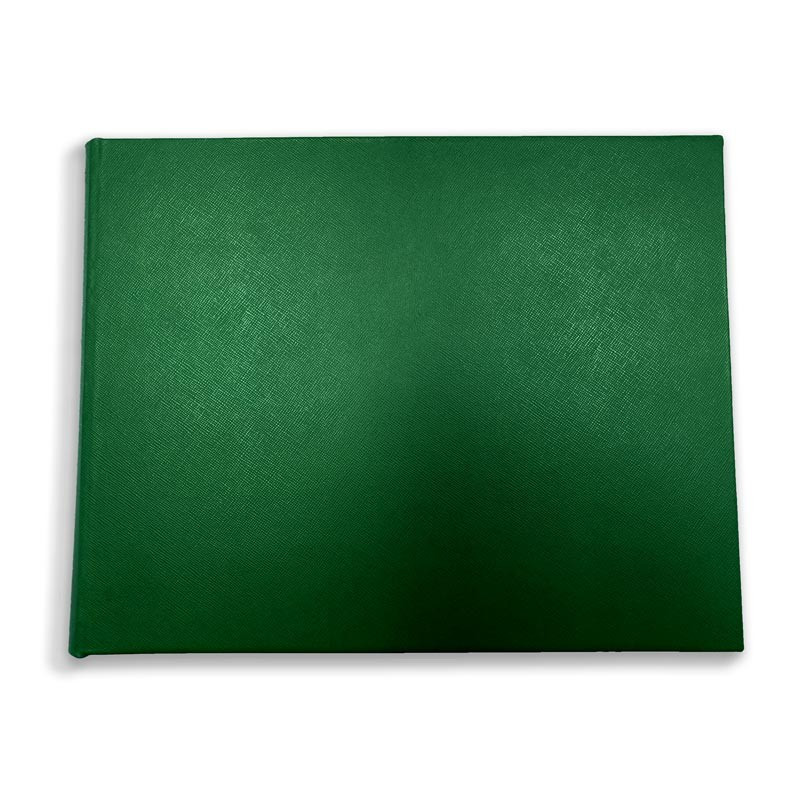 Lujoso libro de visitas Forest de piel saffiano verde - Conti Borbone - frente