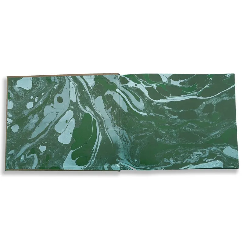 Luxury green saffiano leather guest book Forest - Conti Borbone - end papers