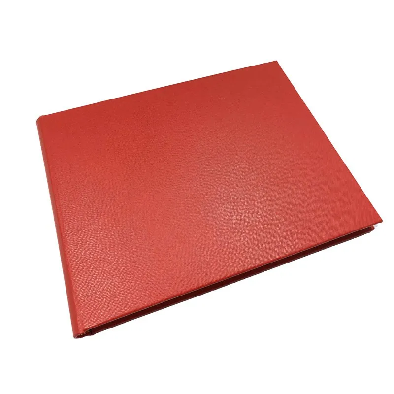 Luxury red saffiano leather guest book Sun - Conti Borbone - Perspective