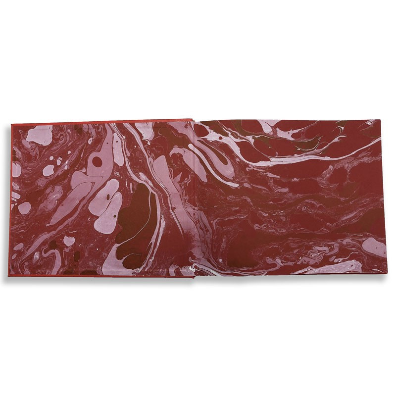 Livre d'or luxueux en cuir saffiano rouge Sun - Conti Borbone - pages de garde
