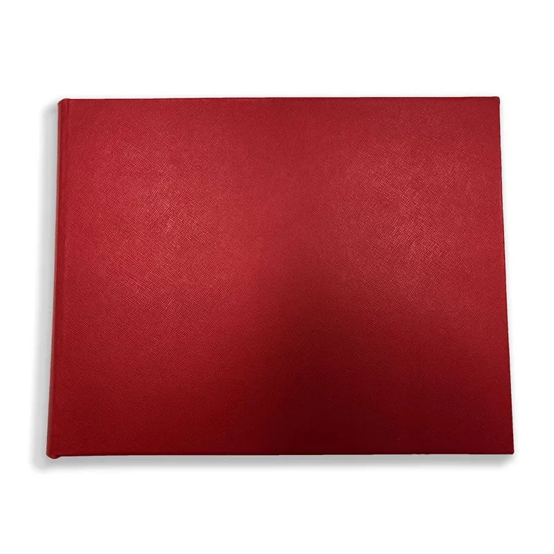 Luxury red saffiano leather guest book Sun - Conti Borbone - front