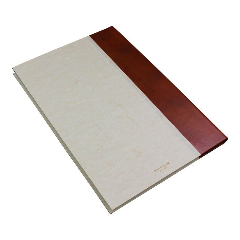 Ancient Brown Gästebuch in halb braunem Leder und antikem Pergamentpapier - Conti Borbone - Marke