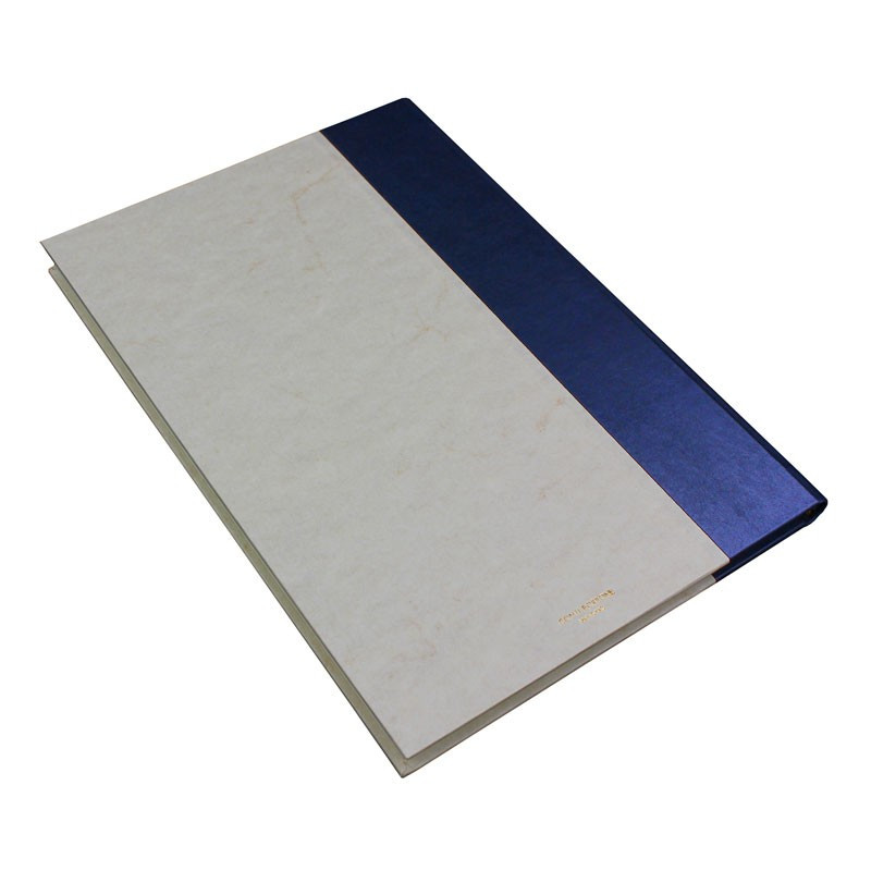 Libro ospiti Navy in mezza pelle blu e carta pergamena antichizzata - Conti Borbone - Brand