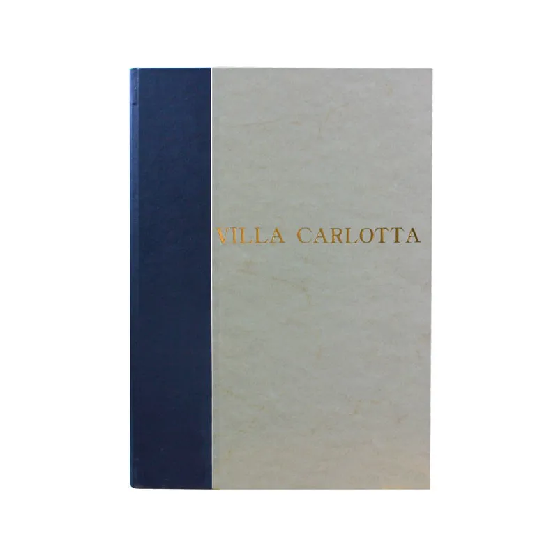Navy guest book in blue leather and antique parchment paper - Conti Borbone - Block letters