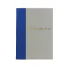 Libro ospiti Cobalto in mezza pelle azzurro e carta pergamena antichizzata - Conti Borbone - Stampatello