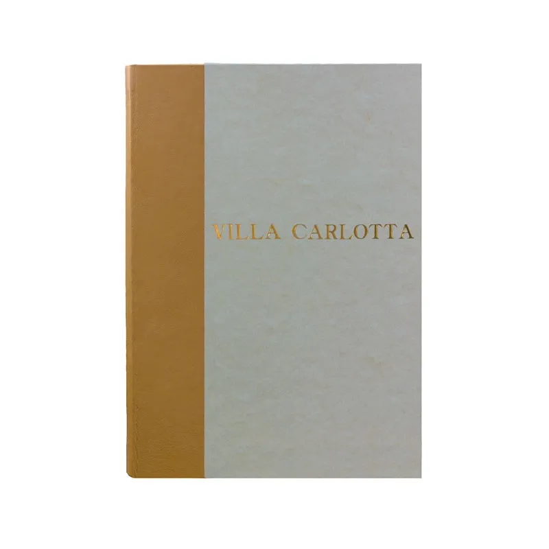 Beige guest book in beige leather and antique parchment paper - Conti Borbone - Block letters