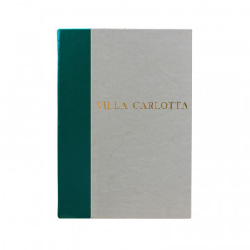 Libro ospiti Pino in mezza pelle verde e carta pergamena antichizzata - Conti Borbone - Stampatello
