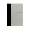 Libro ospiti Dark in mezza pelle nero e carta pergamena antichizzata - Conti Borbone - Stampatello