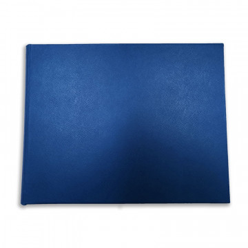 Lujoso libro de visitas de piel saffiano azul Ocean - Conti Borbone - frente