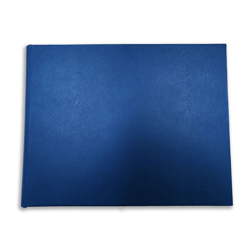 Luxuriöses blaues Saffiano-Leder-Gästebuch Ocean - Conti Borbone - Vorderseite