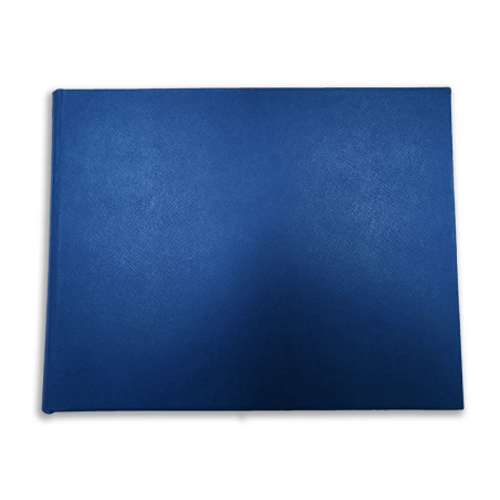 Luxuriöses blaues Saffiano-Leder-Gästebuch Ocean - Conti Borbone - Vorderseite