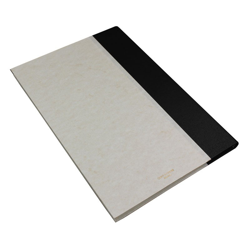 Dark guest book in black leather and antique parchment paper - Conti Borbone - Brand