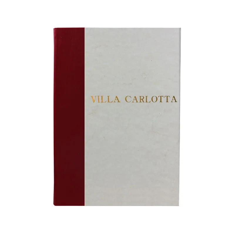 Libro de oro Rubino en piel burdeos y papel pergamino antiguo - Conti Borbone - Letras de imprenta
