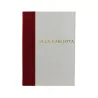 Libro ospiti Rubino in mezza pelle bordeaux e carta pergamena antichizzata - Conti Borbone - Stampatello