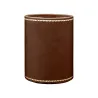 Portapenne in pelle cuoio - Conti Borbone - porta penne in pelle di vitello marrone stampa oro 90