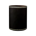 Étui à stylos en cuir foncé - Conti Borbone - Étui à stylos en cuir de veau noir, imprimé or 90