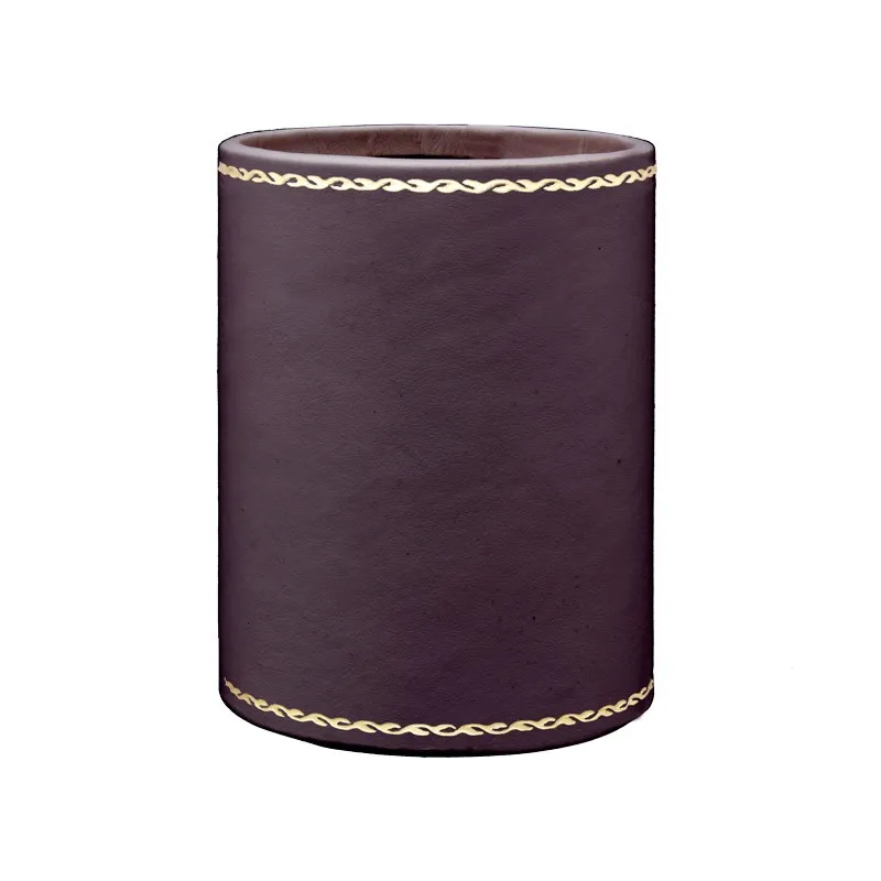 Stifthalter aus auberginefarbenem Leder - Conti Borbone - Stifthalter aus violettem Kalbsleder Dekoration 90