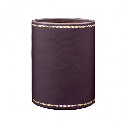 Stifthalter aus auberginefarbenem Leder - Conti Borbone - Stifthalter aus violettem Kalbsleder Dekoration 90