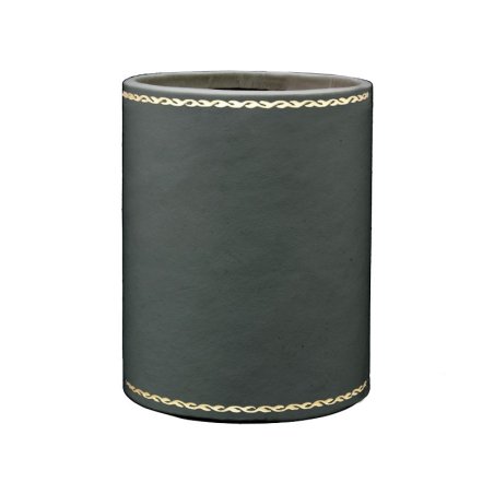 Étui à stylos en cuir anthracite - Conti Borbone - Étui à stylos en cuir de veau gris décorations dorées 90