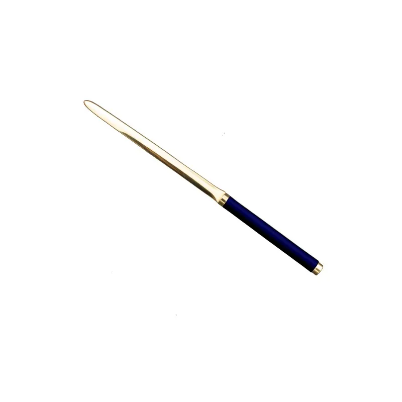 Bluette Ledermesser - Conti Borbone - Papiermesser in blauem Kalbslederprofil