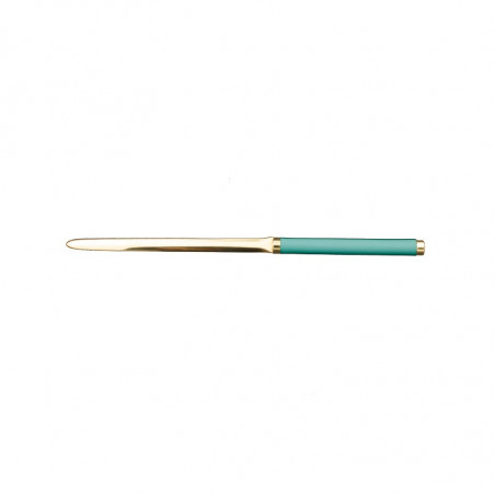 Turquoise leather knife - Conti Borbone - Paper knife in blue calf leather
