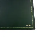 Pino leather desk pad, Green calf leather - Conti Borbone - Customizable mat - 106 decoration - block letters