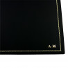 Dark leather desk pad, black calf leather - Conti Borbone - Customizable mat - 90  decoration- block letters