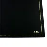Sottomano pelle Dark, pelle di vitello nero - Conti Borbone - Tappetino personalizzabile - decorazione 90 - stampatello