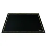 Sottomano pelle Dark, pelle di vitello nero - Conti Borbone - Tappetino personalizzabile - decorazione 90 - stampatello