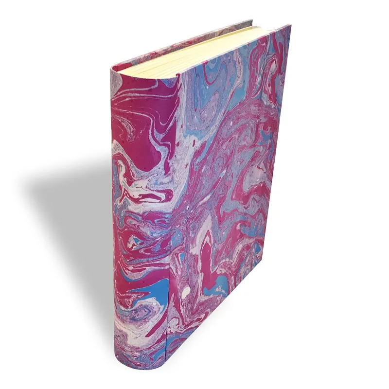 Fotoalbum in marmoriertem Papier violett blau weiß Aurora - Conti Borbone - Rücken Standard