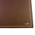 Cuoio leather desk pad, brown calf leather - Conti Borbone - Customizable mat - 90 decoration  - block letters
