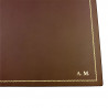 Sottomano pelle Cuoio, pelle di vitello marrone - Conti Borbone - Tappetino personalizzabile - decorazione 90 - stampatello