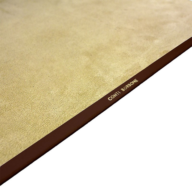 Sottomano pelle Cuoio, pelle di vitello marrone - Conti Borbone - Tappetino personalizzabile - Brand