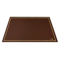 Sous-main en cuir Cuoio, cuir de veau marron - Conti Borbone - Tapis personnalisable - 90 décorations - lettres capitales