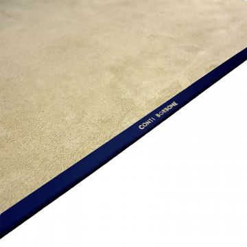 Bluette leather desk pad, blue calf leather - Conti Borbone - Customizable mat - Brand