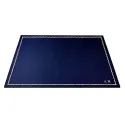 Blaue Leder-Schreibtischunterlage, blaues Kalbsleder - Conti Borbone - Personalisierbare Unterlage - 90 Dekorationen - Blockbuch