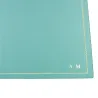 Sottomano pelle Turchese, pelle di vitello blu - Conti Borbone - Tappetino personalizzabile - decorazione 133 - stampatello