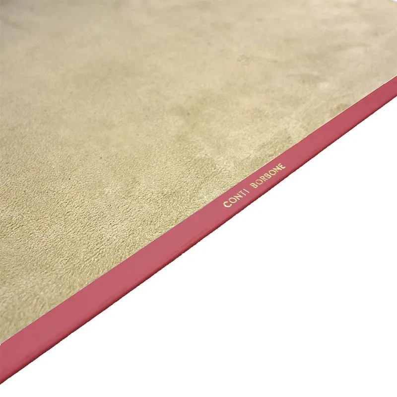 Sous-main en cuir Fuxia, cuir de veau rose - Conti Borbone - Tapis personnalisable - 150 décorations - Marque
