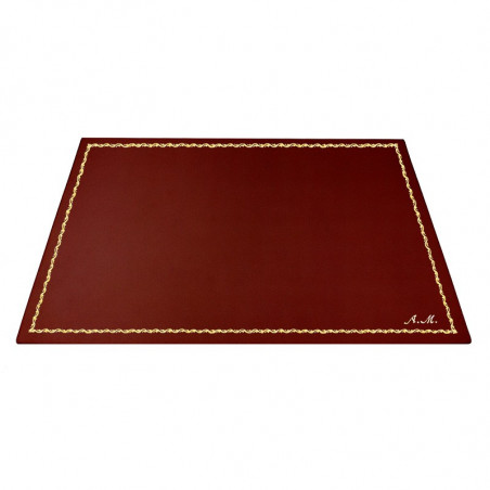 Sottomano pelle Fragola, pelle di vitello rosso - Conti Borbone - Tappetino personalizzabile - decorazione 90 - corsivo