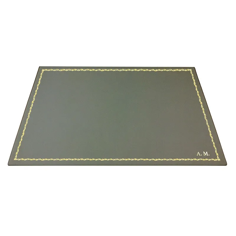 Graphitleder Schreibtischunterlage, graues Kalbsleder - Conti Borbone - Individuell gestaltbare Unterlage - 90 Dekoration - Bloc