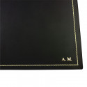 Anthracite leather desk pad, gray calf leather - Conti Borbone - Customizable mat - 90 decoration - block letters