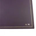 Aubergine leather desk pad, violet calf leather - Conti Borbone - Customizable mat - 90 decoration - block letters